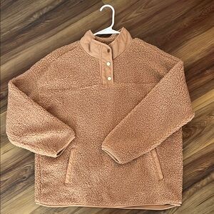 Cozy Tan Sherpa Pullover